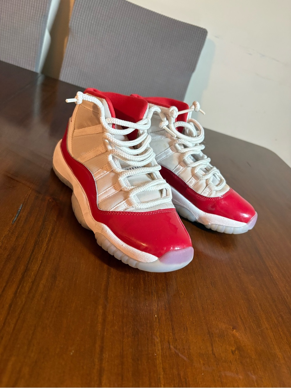 Jump Red and White Men's Athletic High-Top Sneakers